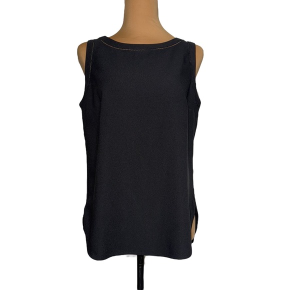 White House Black Market Tank Top Sleeveless Black Zipper Detail S - Picture 1 of 9